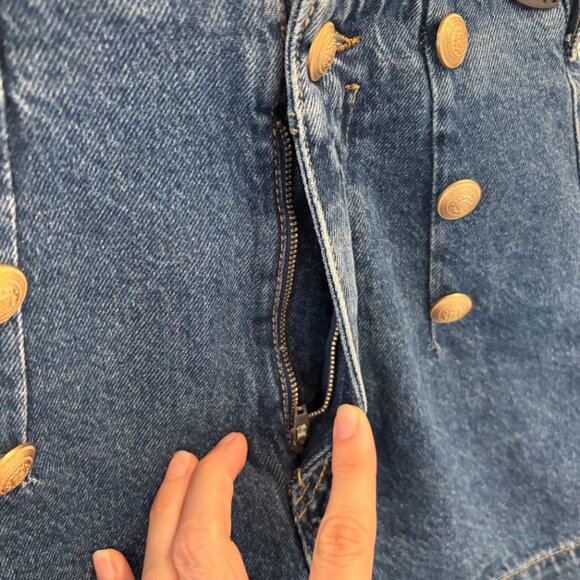 Zara denim and gold button sailor shorts - Picture 3 of 4